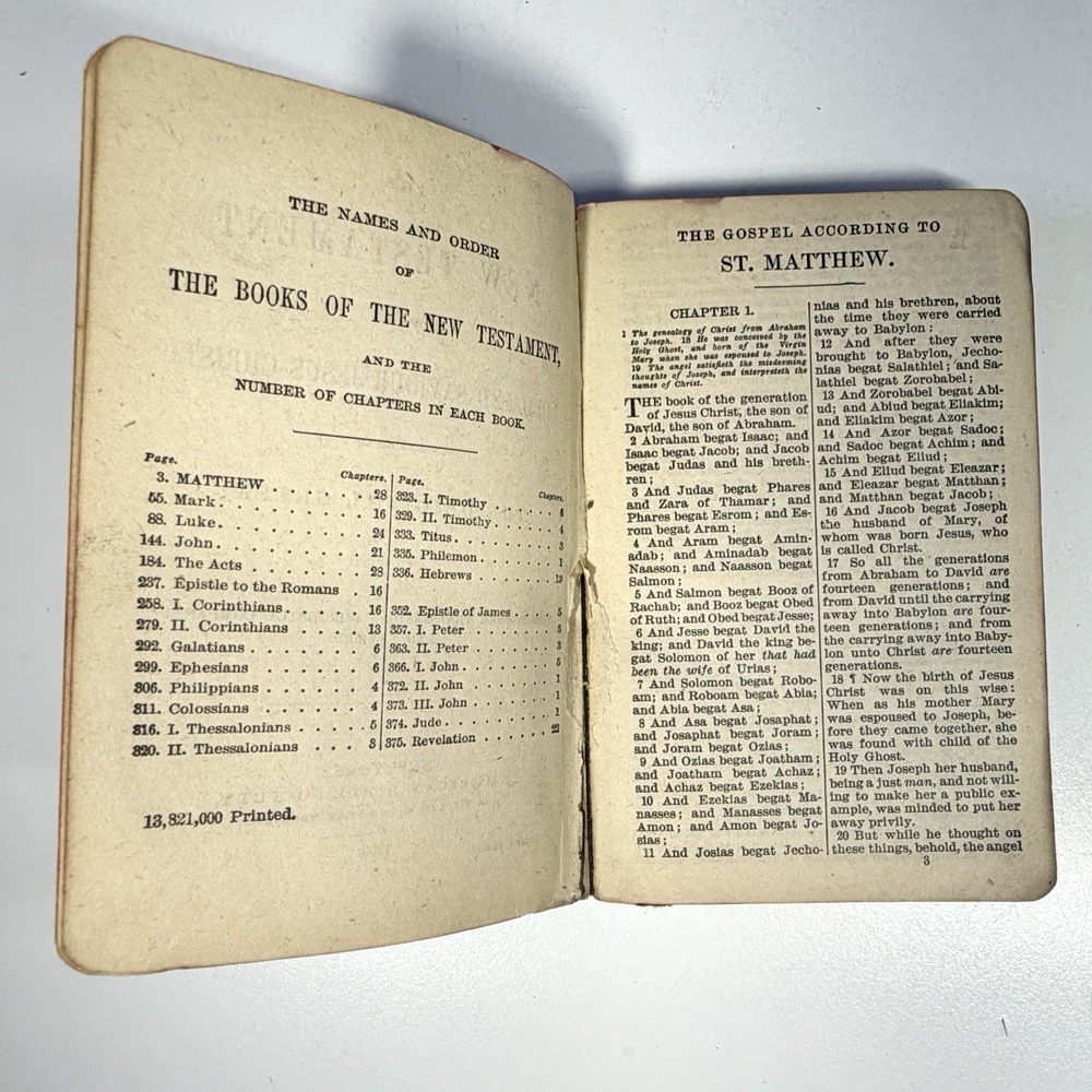 Antique 1903 New Testament Pocket Bible Agate 32mo American Bible Society - Picture 5 of 13